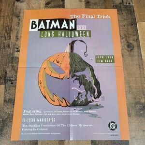 Batman Long Halloween Final‎ Trick DC Comics Pumpkin Lantern Poster 1997 Vintage